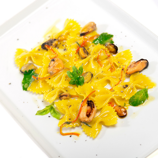 Farfalle cozze e zafferano