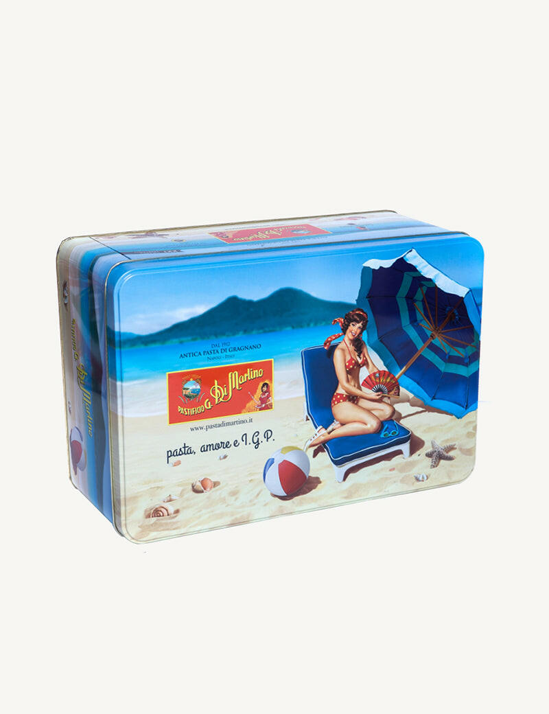 Vesuvio tin box with pin-up